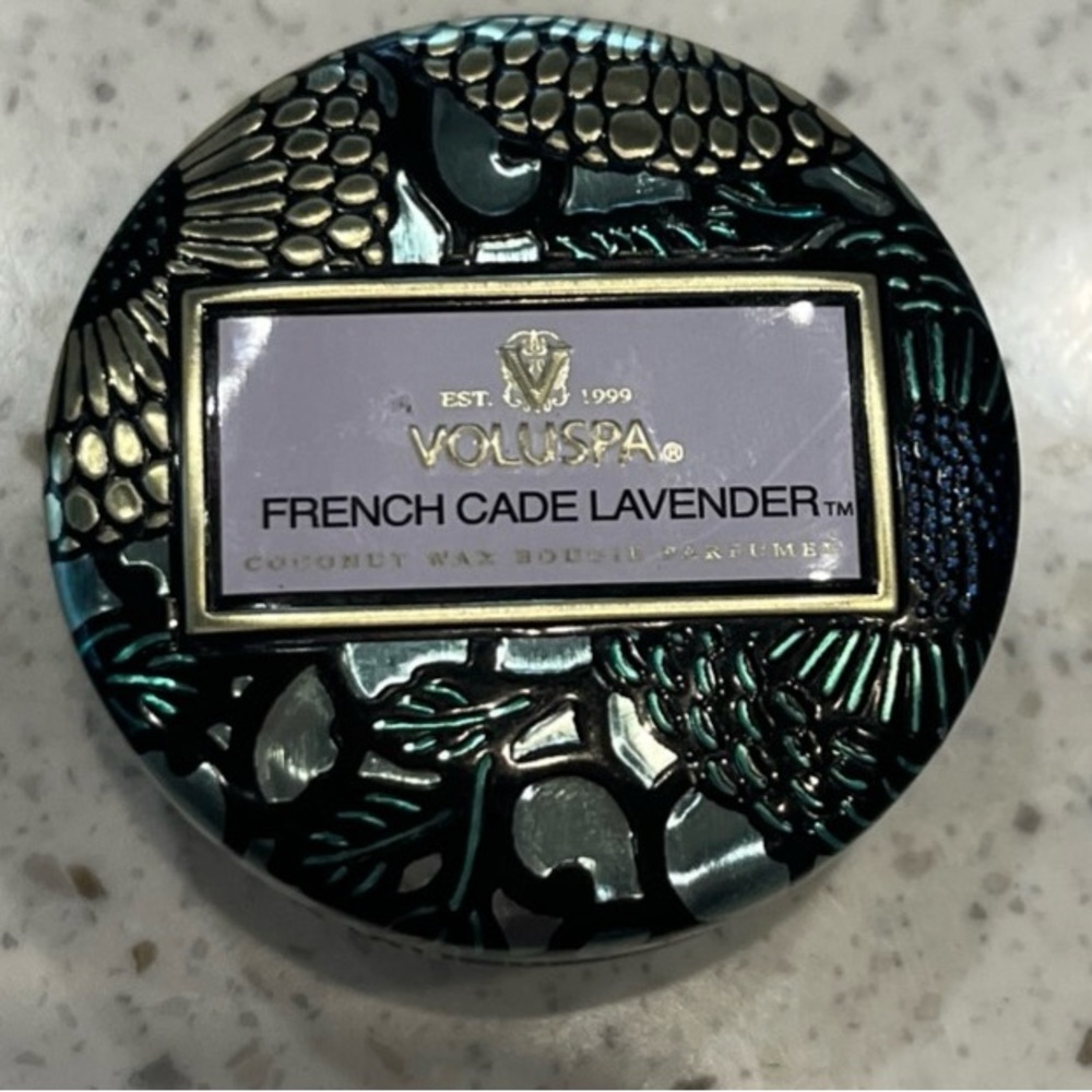 Voluspa French Cade & Lavender Candle 4 Oz New Mini Tin Lavender